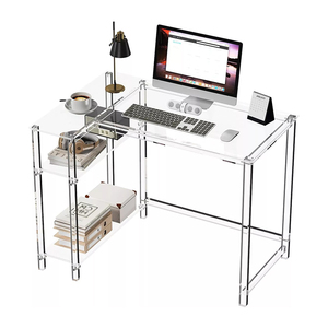 โต๊ะใสรูปตัวแอลทำจากอะคริลิคพร้อมชั้นเก็บของแบบพลิกกลับได้ - Product Image 1