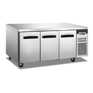 Équipement de réfrigération commerciale, comptoir <span class=keywords><strong>en</strong></span> acier inoxydable, réfrigérateur à triple porte, refroidissement par air, dégivrage automatique, mode éco - Product Image 1