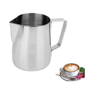 12 OZ & 20 OZ Stainless Steel Eco-Friendly Silver Modern Milk <b>Jug</b> Coffee & Espresso Frothing Pitcher 350ml & 600ml Capacity - Product Image 1