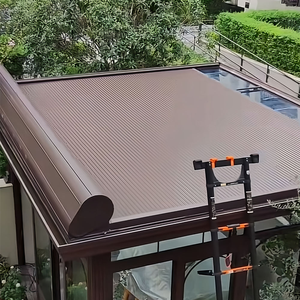 Pare-soleil <span class=keywords><strong>enroulable</strong></span> en alliage d'aluminium durable <span class=keywords><strong>de</strong></span> 55 mm au design moderne avec fixation par vis pour <span class=keywords><strong>porte</strong></span> et usage extérieur Garantie 1 an - Product Image 5