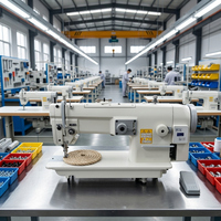 Machine à coudre zigzag industrielle à faible bruit, matériau de 1 cm d'épaisseur, moteur à entraînement direct CE haute performance 220V