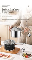 Ensemble de 5 casseroles universelles coréennes en acier inoxydable 201 épaissi, à double fond, pour cuisinière, avec marmite à soupe et ustensiles de cuisson pour friture, pour le marché international