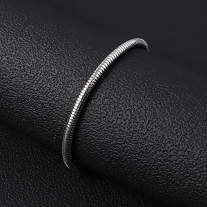 Pulsera de Cadena de Serpiente Redonda de Acero Inoxidable para Mujer |   Diseño Simple y Pulido |   Cierre de Langosta |   Estilo INS de moda que no pasa de moda - Product Image 3