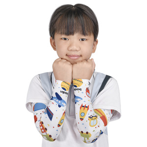 Manches de protection solaire pour enfants, en soie glacée, anti-uv, pour le cyclisme en plein air, pour les garçons de 5 à 10 ans, motif de dinosaure de dessin animé - Product Image 2