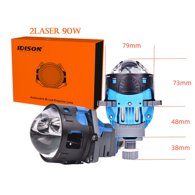 IDISON Z12W 3inch Super Bright 4-light Dual Laser 55W 90W 6000K+5000k 11500ml Factory OEM Biled Projector Lens for Universal Car