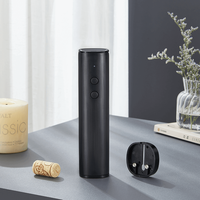 Ensemble d'ouvre-bouteille électrique en bois noir, ouvre-bouteille automatique rechargeable par USB