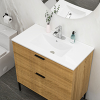 Salle de bain de taille différente goutte à goutte mince rectangulaire bien fait Forever évier en céramique avec un ou trois trous de robinet