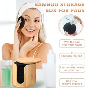 Lingettes démaquillantes réutilisables personnalisées avec logo, en coton cosmétique, rondes, en fibre de bambou, lavables - Product Image 3