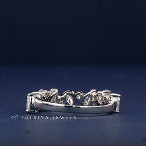 Elegant Yellow Diamond Style <b>Ring</b> for Women 14K White Gold <b>Statement</b> <b>Ring</b> with Side Diamonds Wedding Engagement Gift Jewelry - Product Image 4