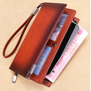 Portefeuille en <span class=keywords><strong>cuir</strong></span> <span class=keywords><strong>artisanal</strong></span> avec effet de couleur patiné à la main et fermeture éclair en métal durable - Product Image 4