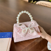 Bolso Princesa Dulce para Bebés Niñas, Bolso Bandolera Portátil con Lazo, Primavera 2024