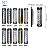 Luz de Advertencia Estroboscópica Ultrafina Impermeable IP67 de 6 LED, Material de PC, DC 12V-36V, para Lámpara de Señalización Lateral de Camión