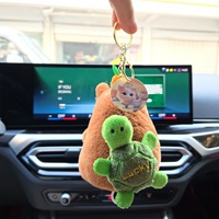 Porte-clés en peluche Capybara, jouets en peluche tortue pour sac à dos, ornements en peluche, pendentifs pour sac d'école, petits cadeaux en gros