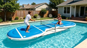Terrain <span class=keywords><strong>de</strong></span> pickleball gonflable personnalisé <span class=keywords><strong>de</strong></span> qualité commerciale avec clôture pour lac et parc aquatique - Product Image 5