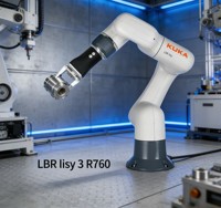 Robot collaboratif KUKA LBR iisy 3 R760 avec une charge utile de 3 kg, pince électrique CNGBS, bras cobot intelligent à 6 axes pour la distribution
