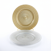 <strong>Best</strong> <strong>Sellers</strong> Hand-made Classic Electroplated Glass Charger Plate Creative Grid Glass Plate Tray <strong>Dinner</strong> Plates in Wedding