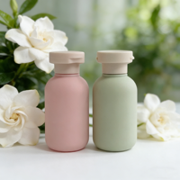 Flacon de shampooing en plastique de 100 ml, flacon de lotion cosmétique avec bouchon à rabat et pompe, toucher doux, gel douche, emballage de produits de toilette de voyage