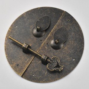 Double Door <b>Cabinet</b> <b>Lock</b> Round Iron Handle Chinese Style Furniture <b>Lock</b> <b>With</b> Brass Key Q235 Steel Durable Design - Product Image 2