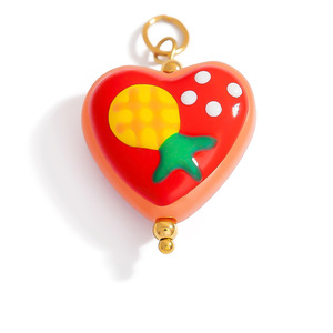 SUMMLY - Dijes de Acero Inoxidable Chapados en Oro de 18K con Forma de Corazón de Uva, Cereza, Fresa y Piña, Joyería de Moda - Product Image 5