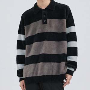 Logo personnalisé col en V pull en tricot décontracté pull rayé pour hommes pull en tricot à la mode pour hommes - Product Image 1