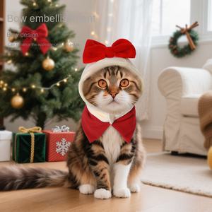 MSYO جديد عيد الميلاد القوس الصلبة البوليستر ملابس الحيوانات الأليفة في فصل الشتاء الترفيه مجموعة منفوشة للكلاب - Product Image 3