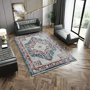 Tapis Kilim Grande Surface 7'10"x10'5" à Motif Floral, Fabriqué à la Machine, en Velours Cristal, Antidérapant, Adapté aux Animaux, Réversible, Anti-taches - Product Image 2