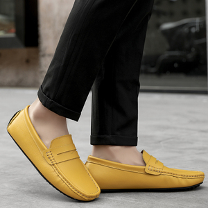 Mocassini con tomaia in vera pelle Slip On <span class=keywords><strong>Fashion</strong></span> <span class=keywords><strong>Relax</strong></span> scarpe Casual da uomo in stile britannico Outdoor Driving Men Oxford Shoes mocassini - Product Image 5