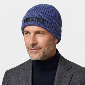 Gorro de Punto de Poliéster Azul Unisex NEXTEX con Logotipo Bordado, Gorra Casual de Invierno para Exteriores para Adultos 48-50cm - Product Image 1