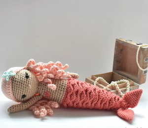 Juguete <span class=keywords><strong>de</strong></span> Peluche Personalizable <span class=keywords><strong>de</strong></span> la Sirenita <span class=keywords><strong>Ariel</strong></span>, <span class=keywords><strong>Muñeca</strong></span> Princesa con Cola Larga Naranja, Juguete Tejido a Mano para Niños - Product Image 5