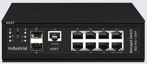 Conmutador <span class=keywords><strong>Ethernet</strong></span> gestionado industrial Gigabit L2 completo Conmutador POE de 8 puertos Base 1000 48V con 2 conmutadores de puerto de fibra SFP - Product Image 3