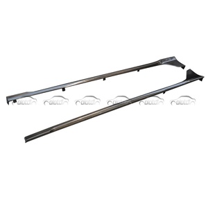 New Carbon Fiber MU Style Side Skirts Extension Lip Chin Spoiler Front <b>Splitter</b> Black for for 10TH FK8 Type R 2016+ - Product Image 4