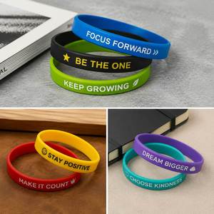 Bracelets promotionnels d'entreprise pour événements, cadeaux d'affaires, bracelets vierges en caoutchouc et silicone avec boucle, personnalisables avec logo - Product Image 4