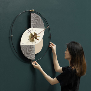 Elegant Modern Wall <b>Clock</b> Round Single Face Quartz <b>Battery</b> Powered Living Room Decor - Product Image 1