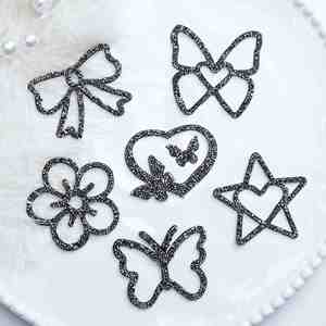 Accessoires DIY : Strass thermocollants/auto-adhésifs, Série creuse (Nœud, Étoile, Papillon, Cœur) pour décorations de sacs - Product Image 2