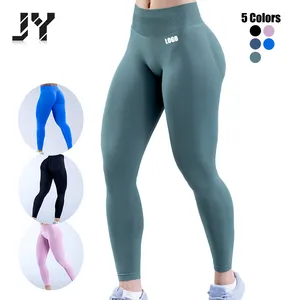 JY celana Yoga seksi Push Up tanpa kelim gambar cetak Logo diskon besar-besaran 2024 celana Yoga pinggang rendah 90% legging nilon untuk wanita