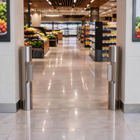 Security Barrier Supermarket Entrance Access Control Swing Barrier Gate 304 Stainless Steel Anti-Tailgating Pedestrian Turnstile