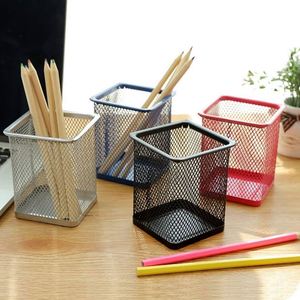 Porte-crayons en treillis métallique, pot à stylos en métal, organiseur de bureau, boîte à crayons - Product Image 6