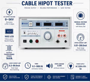 Probador de Aislamiento de Alta Tensión HD con Pantalla LCD, 200mA de Corriente de Fuga, Temporizador para Cables, Aparatos, IEC VDE - Product Image 2