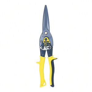 Stanley Industrial Grade <b>Long</b> Nose <b>Shears</b> 14-566 Carbon Steel Cutting Aviation Snips with Soft Grip Plastic <b>Handles</b> Yellow - Product Image 2