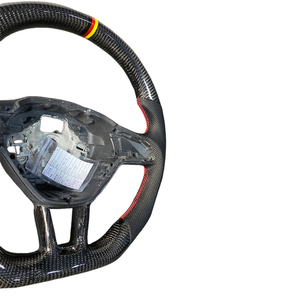 Volant en fibre de carbone personnalisé avec revêtement en cuir, adapté aux modèles Skoda Octavia RS, Skoda Yeti, Fabia RS, <span class=keywords><strong>Kodiaq</strong></span> - Product Image 3