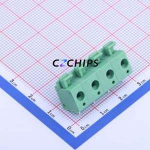 KF236-7.5-4P Spring Terminal Block Through hole Component (THT),P=7.5mm Connector 1x4P 7.5mm Green 4P - Product Image 1