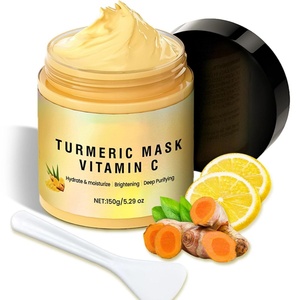 Mascarilla Facial de Arcilla Natural Orgánica con Logotipo Personalizado OEM, Mascarilla de Cúrcuma y Vitamina C para Limpieza Profunda - Product Image 1