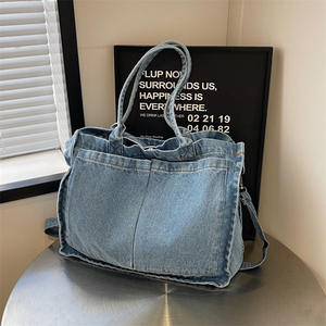 2024 nouveauté mode sac à main Vintage lavé Denim bleu fermeture éclair sac de créateur pour les femmes - Product Image 6