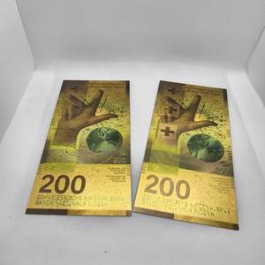 Billets de Francs Suisses en Faux Or à Feuille, Lot de 6 Pièces (10, <span class=keywords><strong>20</strong></span>, 50, 100, 200, 1000 Francs) pour Cadeaux Souvenirs - Product Image 6