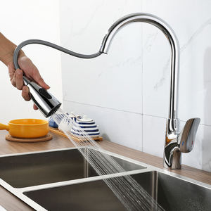 Pull Faucet, Kitchen Faucet, Kitchen Mixer, Chrome Gun, Gray Faucet, Hot and Cold Faucet, Brass Faucet - Product Image 2