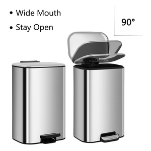 Custom Metal Trash Can Foot Pedal 6L 12L <strong>30L</strong> Stainless Steel <strong>Kitchen</strong> Garbage Trash <strong>Bin</strong> with Soft Close Lid Home Office <strong>Kitchen</strong> - Product Image 3