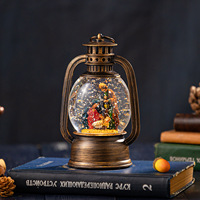 Lanterne de Noël LED musicale avec Père Noël et Bonhomme de neige, style nouveau, à prix abordable, vente en gros, décoration de Noël
