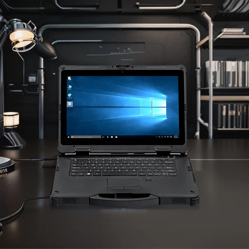 I7 Seri prosesor 4G Win10 desain kasar 256GB SSD Laptop bisnis industri sidik jari
