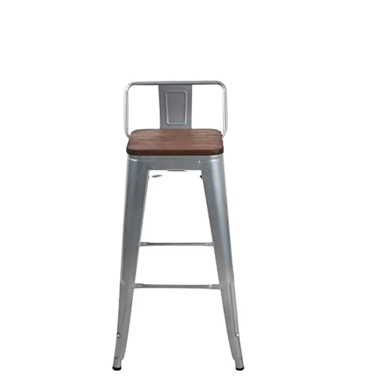 Металлический барный стул с низкой спинкой, металлический барный стул с подставкой-ведром, металлический барный стул с полиуретановым сиденьем