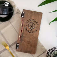 Carpeta de Menú de Hotel de Lujo con Cubierta Impresa Personalizada, Carpeta de Menú de Madera de Alta Calidad y Duradera